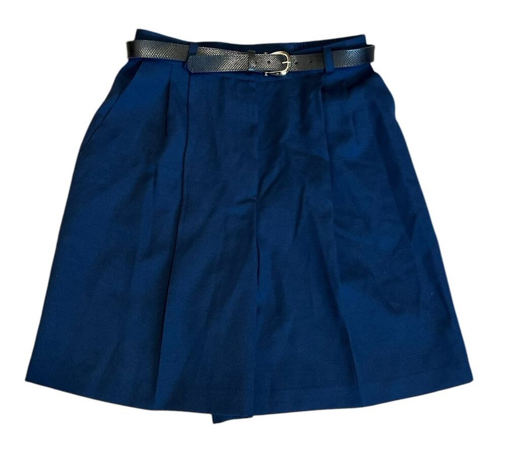 Requirements Shorts Womens 14P Pleated Navy Blue Vintage USA 80s 90s Momcore NWT